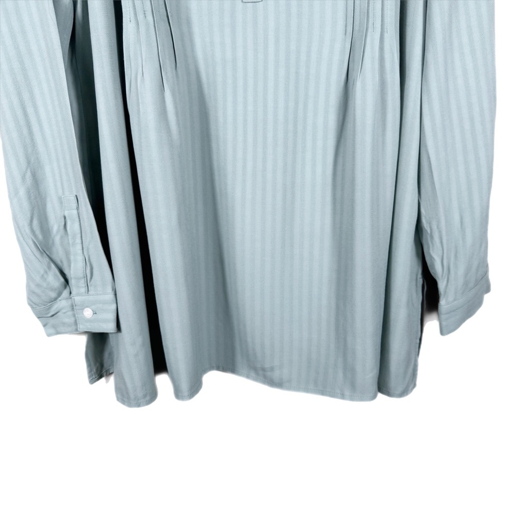 J. Jill Pintuck V-Neck Tunic Top M Sage Green Minimalist - Picture 3 of 11